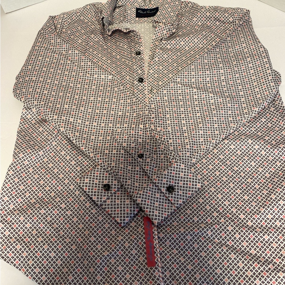 Robert Graham Geometric Pattern Shirt - Black, Red, and White